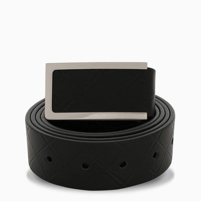 Bottega Veneta Rectangular Buckle Belt In Black