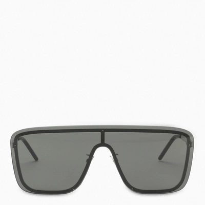 Saint Laurent Silver Mask Sunglasses In Grey