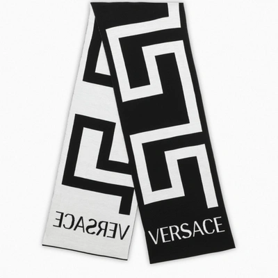 Versace Black/white Greca Scarf