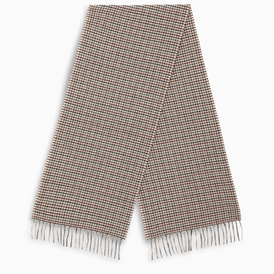 Destin Brown Houndstooth Scarf In Beige