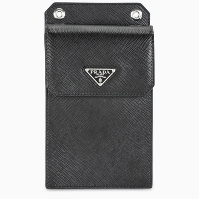Prada Black Saffiano Leather Cellphone Case