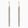 SAINT LAURENT GOLD COLOURED LOULOU TASSELS EARRINGS,506030Y1614-I-YSL-8045