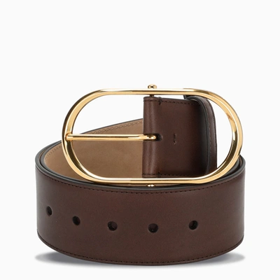 Dolce & Gabbana Brown/gold Oval Buckle Belt
