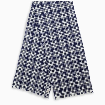 Destin Blue/white Checked Scarf