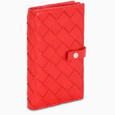 Bottega Veneta Orange French Wallet In Light Blue