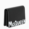 ALEXANDER MCQUEEN BLACK GRAFFITI LOGO FLAP CREDIT CARD HOLDER,625525INT0B-H-ALEXQ-1070