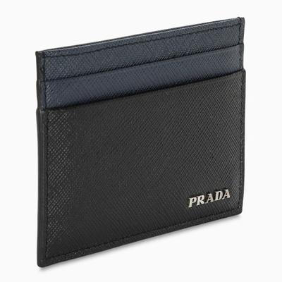 Prada Black/blue Credit Card Holder