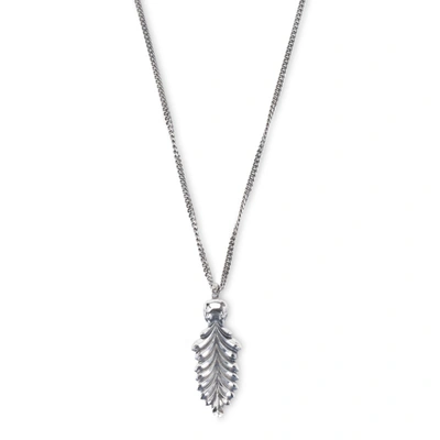 Emanuele Bicocchi Skull And Feather Necklace In Metal