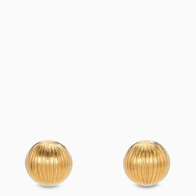 Saint Laurent Gold-coloured Clip Earrings In Metal