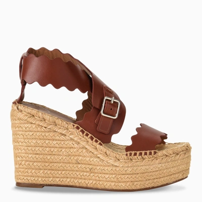 Chloé Ingrid Platform Wedge Espadrilles In Brown