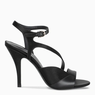 Ferragamo Olga 105 Satin Sandals In Black