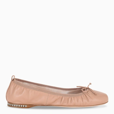 Miu Miu Pink Round Toe Ballerinas