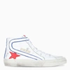 GOLDEN GOOSE WHITE, RED AND BLUE SLIDE HIGH-TOP SNEAKERS,G36MS595.B15LE-G-GOLDE-B15