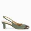 AEYDE GREEN AND PHYTON DREW SLINGBACK SANDALS,DREWNLS-G-AEYDE-SN
