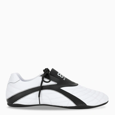 Balenciaga Men's Zen Two-tone Topstitch Sneakers In White