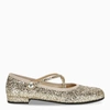 MIU MIU GOLD-TONE GLITTER BALLERINAS,5F873CD01036B-H-MIU-F0846