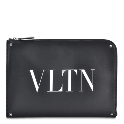Valentino Garavani Large Vltn Doucment Holder In Black