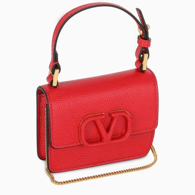 Valentino Garavani Red Vsling Mini Pouch With Chain