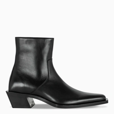 Balenciaga Tiaga Block-heel Leather Boots In Black