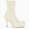 BOTTEGA VENETA CREAM SQUARE TOE ANKLE BOOTS,631934VBP40-H-BV-8279