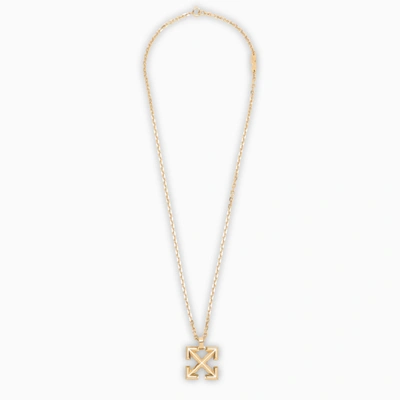 Off-white Golden-tone Arrow Necklace In Metal