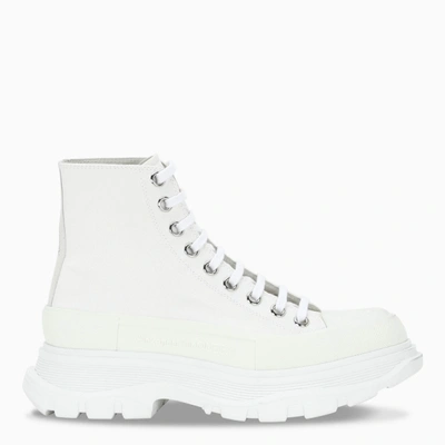 ALEXANDER MCQUEEN WOMEN'S WHITE TREAD SLICK BOOTS,611706W4L32-H-ALEXQ-9000