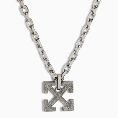 Off-white &trade; Silver-tone Arrow Necklace In Grey