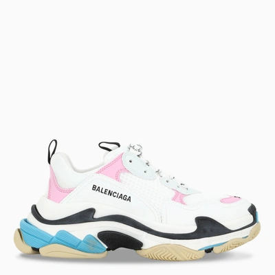 Balenciaga Triple S Sneakers In Pink Blue White