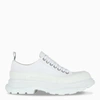 Alexander Mcqueen Tread Slick Canvas Exaggerated-sole Sneakers In White