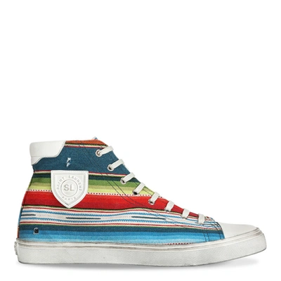 Saint Laurent Mexican Jacquard Bedford High-top Trainer In Multicolor