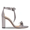 ALEXANDRE BIRMAN CLARITA GREY METALLIC LEATHER BLOCK SANDAL,B3503900130096LE-E-ALEBI-322