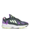 Adidas Originals Women's Yung 1 Shoes In Legend Ivy / Hi-res Yellow / Active Purple In Black