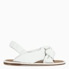 Miu Miu Padded Mordoré Nappa Leather Flat Sandals In White