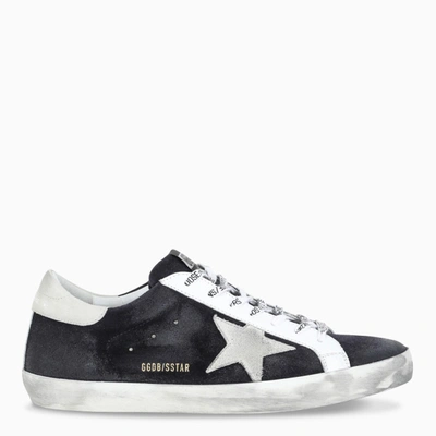 Golden Goose Black And White Superstar Trainers In Blue