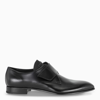 Prada Brushed Leather Derby Shoes In Black
