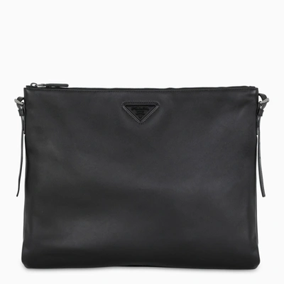 Prada Black Leather Cross-body Bag With Mini Pouch