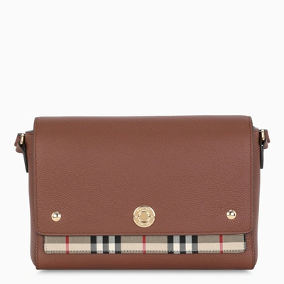 Burberry Brown Note Bag With Vintage Check Detail