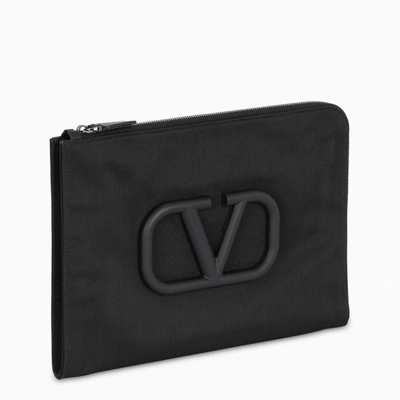 Valentino Garavani Black Briefcase With Logo Application