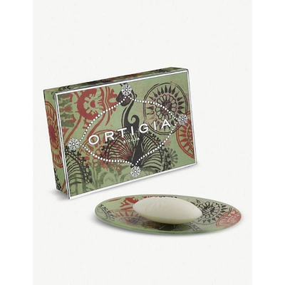 Ortigia Sicilia Fico D'india Glass Plate And Scented Soap