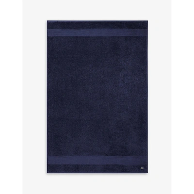 Lacoste Marine Le Croco Logo-embroidered Organic Cotton Bath Sheet 100cm X 150cm Bath Sheet