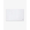 Lacoste Le Croco Blanc Organic-cotton Bathmat 50cm X 70cm In Blanc