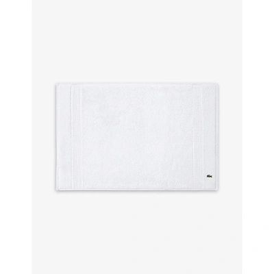 Lacoste Le Croco Blanc Organic-cotton Bathmat 50cm X 70cm