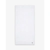 Lacoste Blanc Le Croco Logo-embroidered Organic Cotton Hand Towel 50cm X 100cm Hand Towel In Blanc