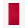 Lacoste Rouge Le Croco Logo-embroidered Organic Cotton Hand Towel 50cm X 100cm Hand Towel In Rouge