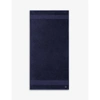 Lacoste Le Croco Logo-embroidered Organic Cotton Bath Towel 70cm X 140cm In Marine