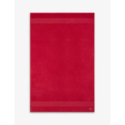 Lacoste Rouge Le Croco Logo-embroidered Organic Cotton Guest Towel 40cm X 60cm Guest Towel