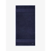 Lacoste Marine Le Croco Logo-embroidered Organic Cotton Hand Towel 50cm X 100cm Hand Towel In Marine