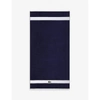 Lacoste Casual Organic Cotton Bath Towel 70cm X 140cm In Marine