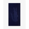 Lacoste Marine Marine Organic Cotton Beach Towel 100x160cm 1size In Marine