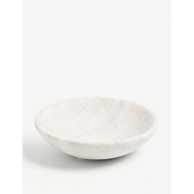 The White Company Marble Soap Dish 15.5cm In White